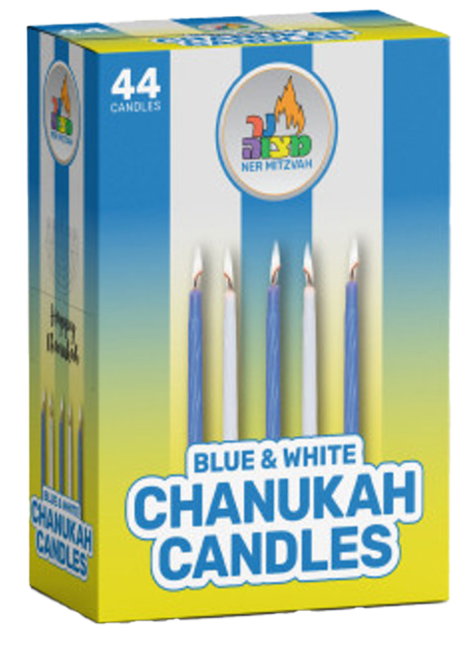 Blue & White Chanukah Candles – 44 Count Hanukkah Menorah Candles